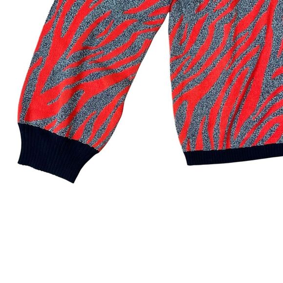 Willow Drive Animal Print One Cold Shoulder Pullover Sweater Red Gray Size XL - Picture 5 of 9